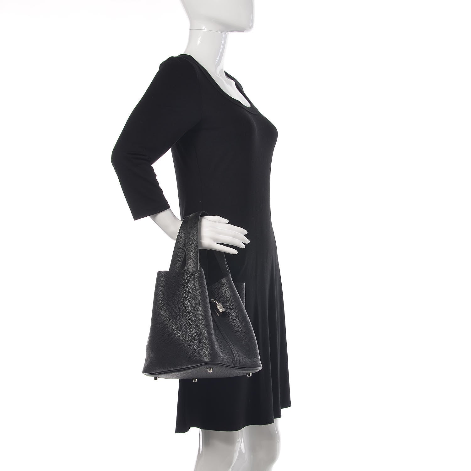 Hermes Taurillon Clemence Picotin Lock 18 MM Black 2 of 9