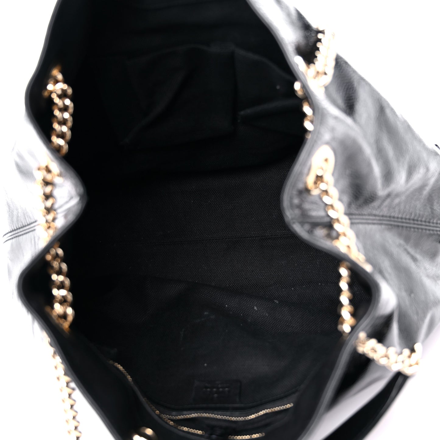 Patent Medium Soho Chain Shoulder Bag Black