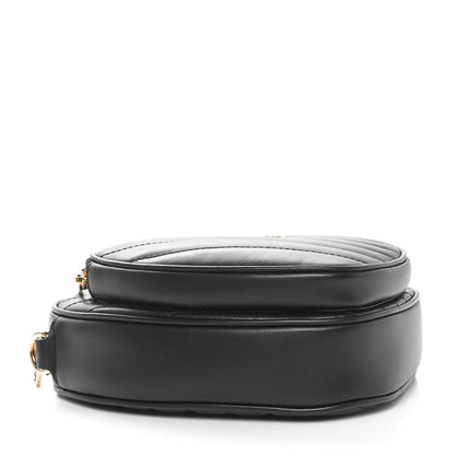 Gucci Calfskin Matelasse Diagonal Mini Interlocking G Heart Shoulder Bag Black 4 of 11