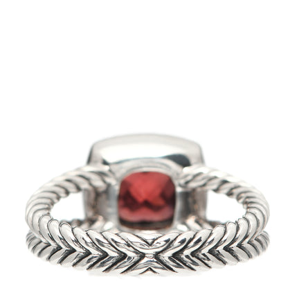 David Yurman Sterling Silver Diamond Garnet 7mm Petite Albion Ring 55 7.25 3 of 5
