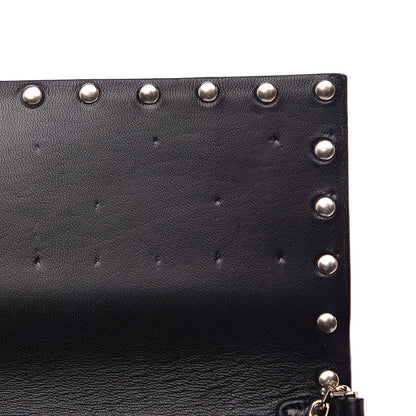 Valentino Garavani Lambskin Rockstud Spike Flap Wallet on Chain Black 7 of 11