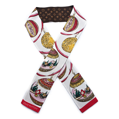 Louis Vuitton Silk Monogram 2023 Christmas Animation Ornaments Bandeau Brown Multicolor 1 of 3