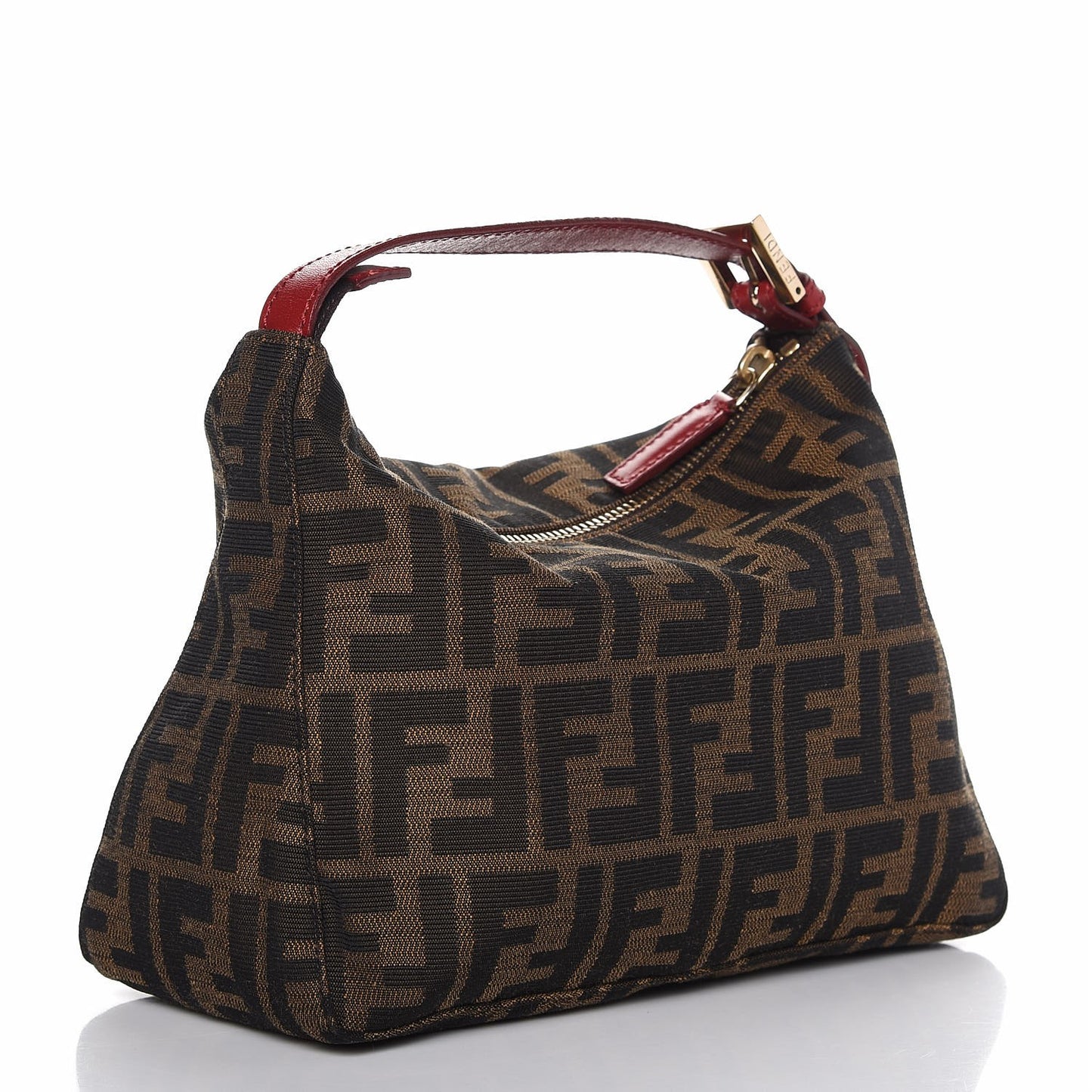Zucca Cuoio Lucido Mini Pochette Tobacco Rosso Scuro