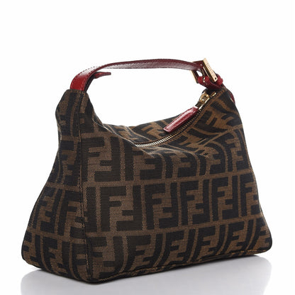 Fendi Zucca Cuoio Lucido Mini Pochette Tobacco Rosso Scuro 3 of 11