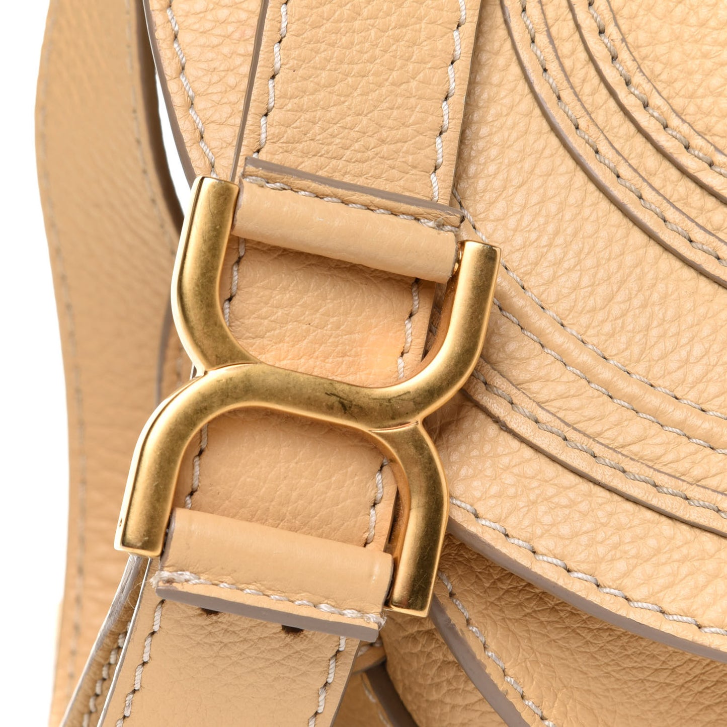 Grained Calfskin Medium Marcie Saddle Bag Sunlight