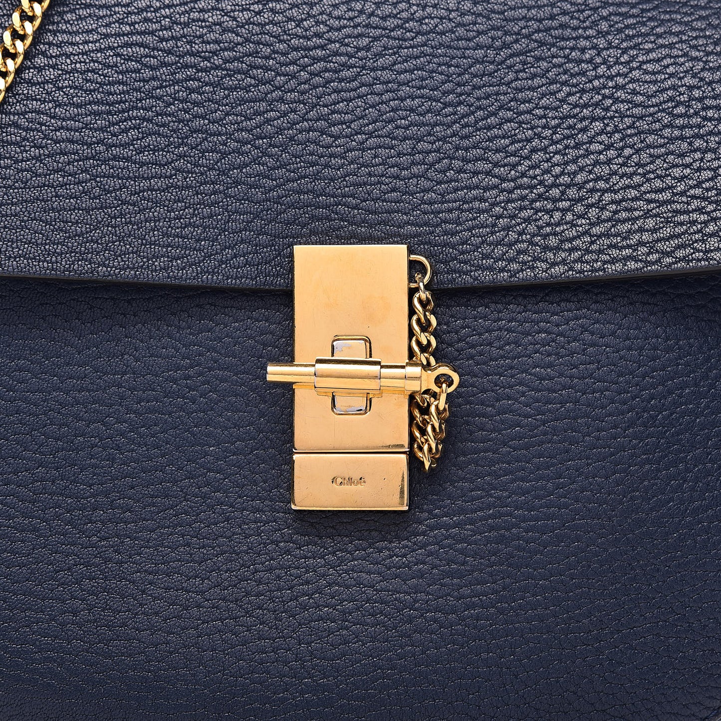 Grained Lambskin Drew Shoulder Bag Royal Navy