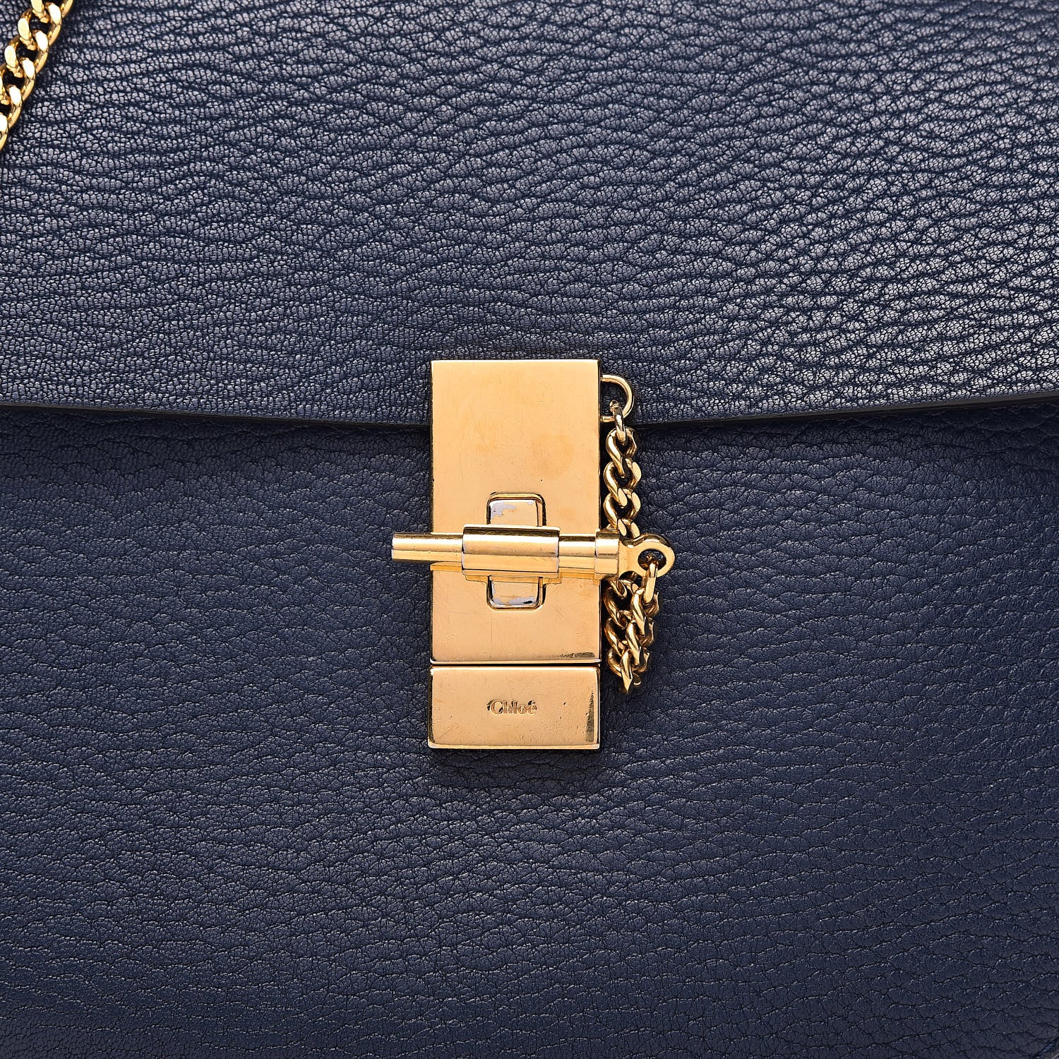 Chloe Grained Lambskin Drew Shoulder Bag Royal Navy 12 of 12