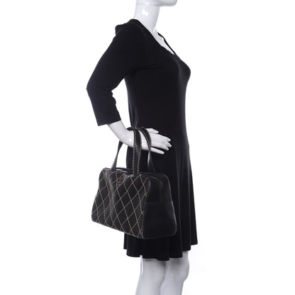 Chanel Calfskin Contrast Stitch Surpique Bowler Black 2 of 18
