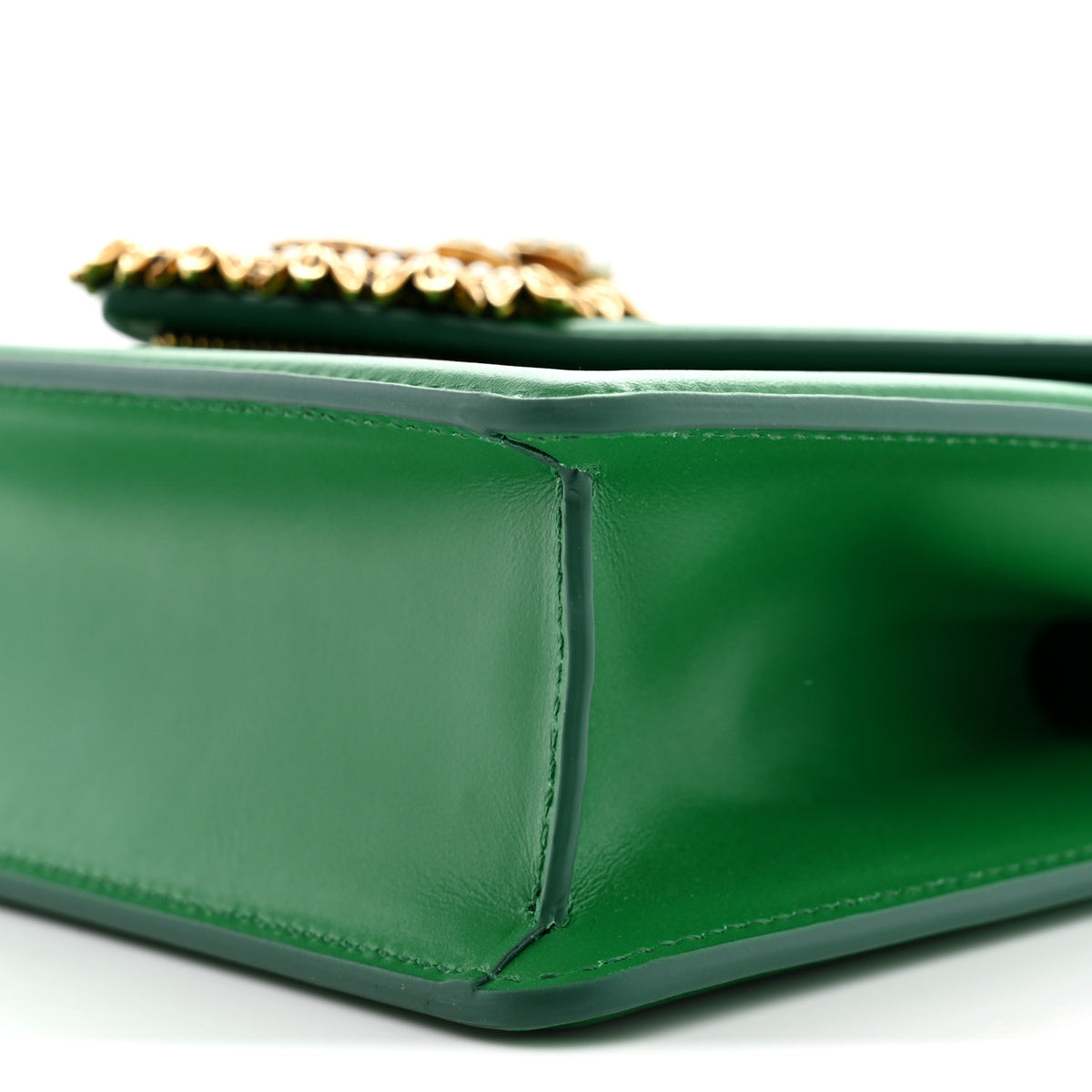Smooth Calfskin Small Devotion Envelope Top Handle Bag Green