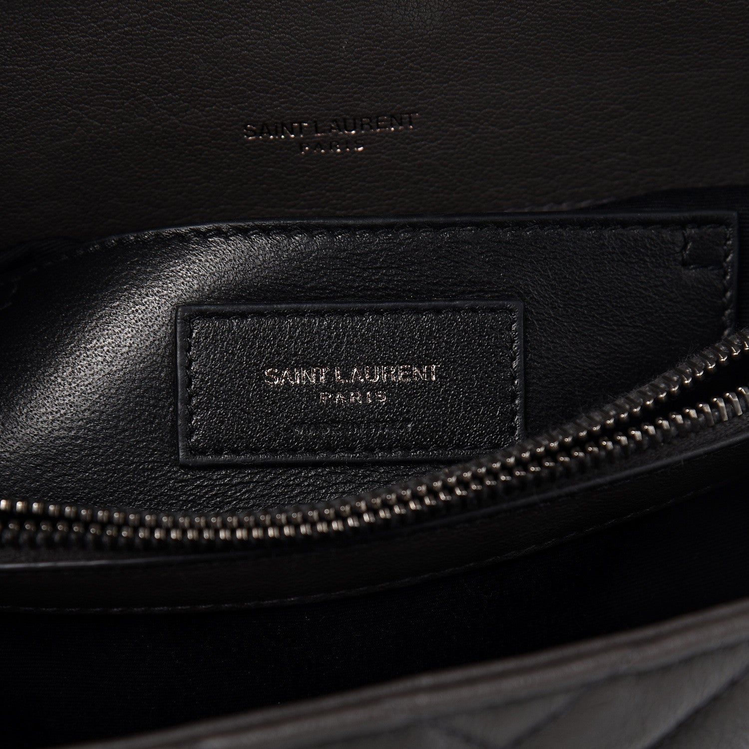 Saint Laurent Sheepskin Matelasse Chevron Monogram Medium College Bag Asphalt 7 of 11