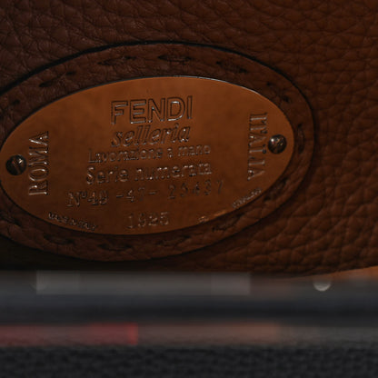 Fendi Cuoio Romano Selleria Bi-Color Medium Peekaboo Iconic Satchel Black Mou 5 of 7