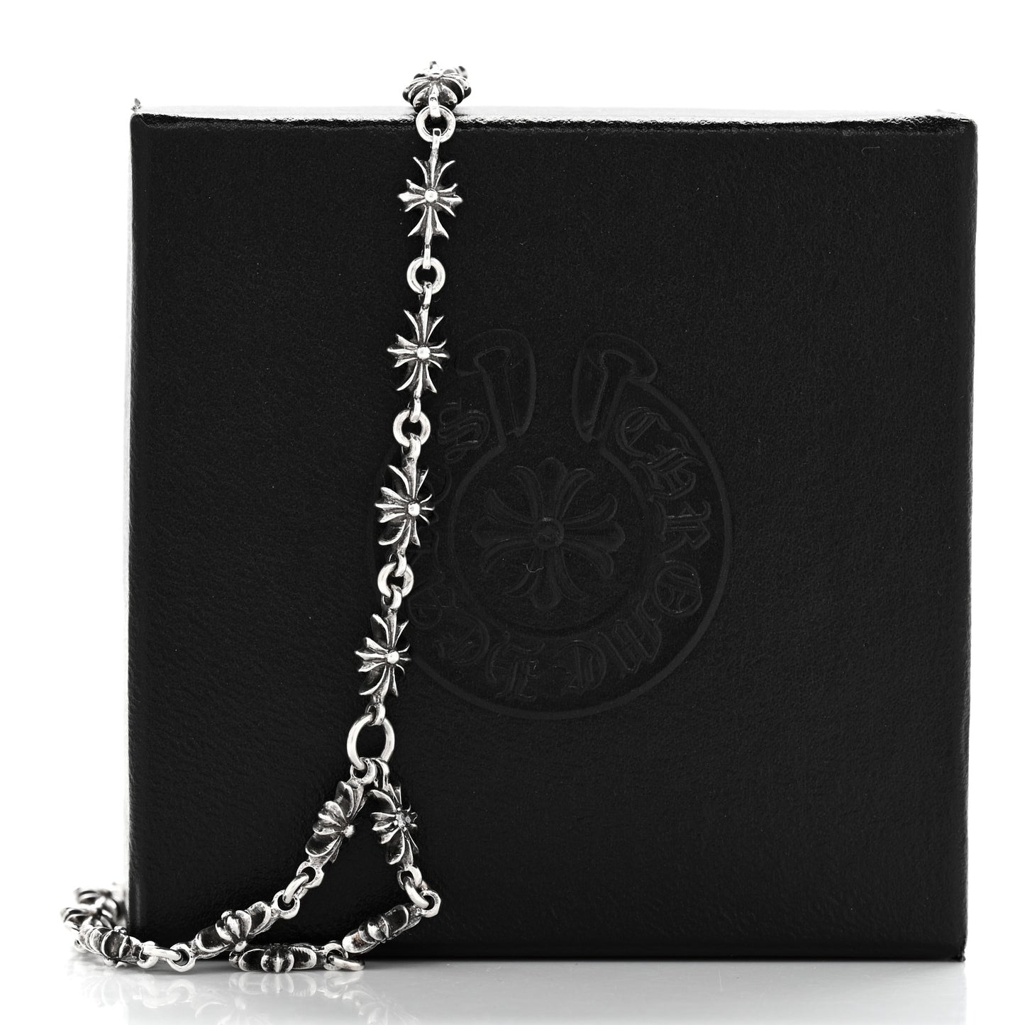 Sterling Silver Diamond Tiny Cross Link Necklace
