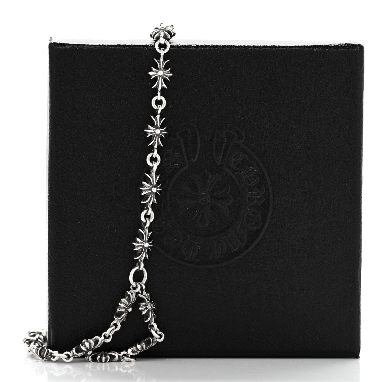 Chrome Hearts Sterling Silver Diamond Tiny Cross Link Necklace 5 of 5