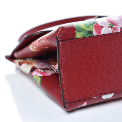 Gucci Shangai Calfskin Blooms Print Small Bamboo Daily Top Handle Bag Romantic Cerise Multicolor 7 of 9