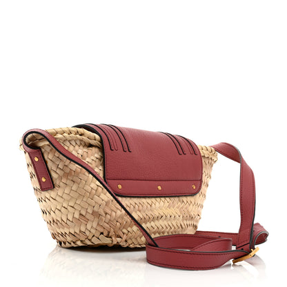Chloe Raffia Calfskin Marcie Basket Faded Rose 2 of 11