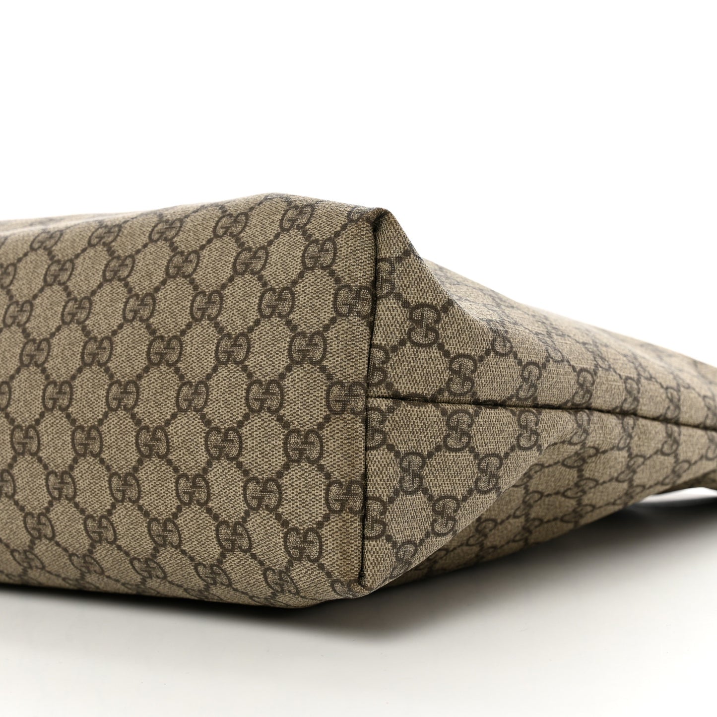 GG Supreme Monogram Large Zippered Shopping Tote Brown