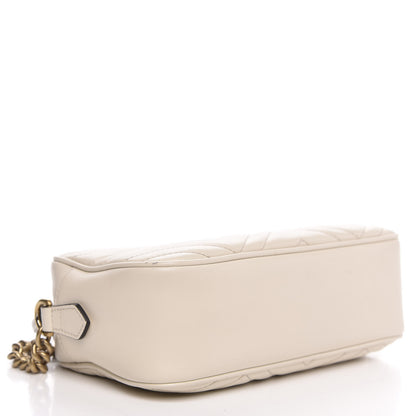 Gucci Calfskin Matelasse Small GG Marmont Chain Shoulder Bag White 4 of 13