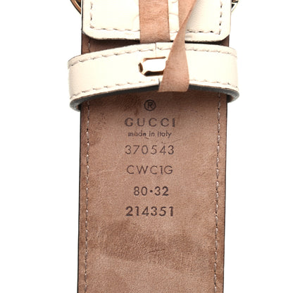 Gucci Guccissima Signature Interlocking G 37mm Belt 80 32 Mystic White 3 of 5