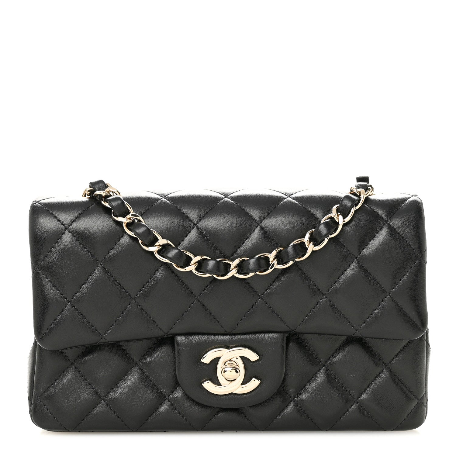 Chanel Lambskin Quilted Mini Rectangular Flap Black 1 of 11