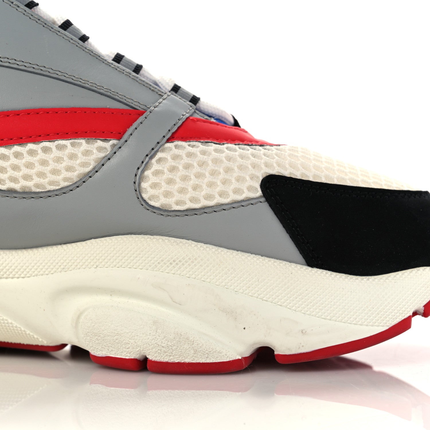 Christian Dior Technical Mesh Calfskin Mens B22 Sneakers 45 Red Blue Grey 13 of 14