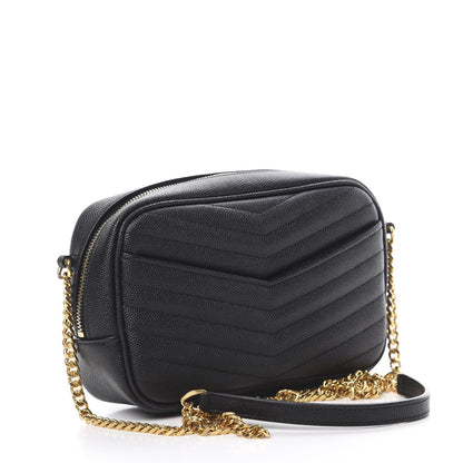 Saint Laurent Grain De Poudre Matelasse Monogram Mini Lou Camera Bag Black 3 of 13