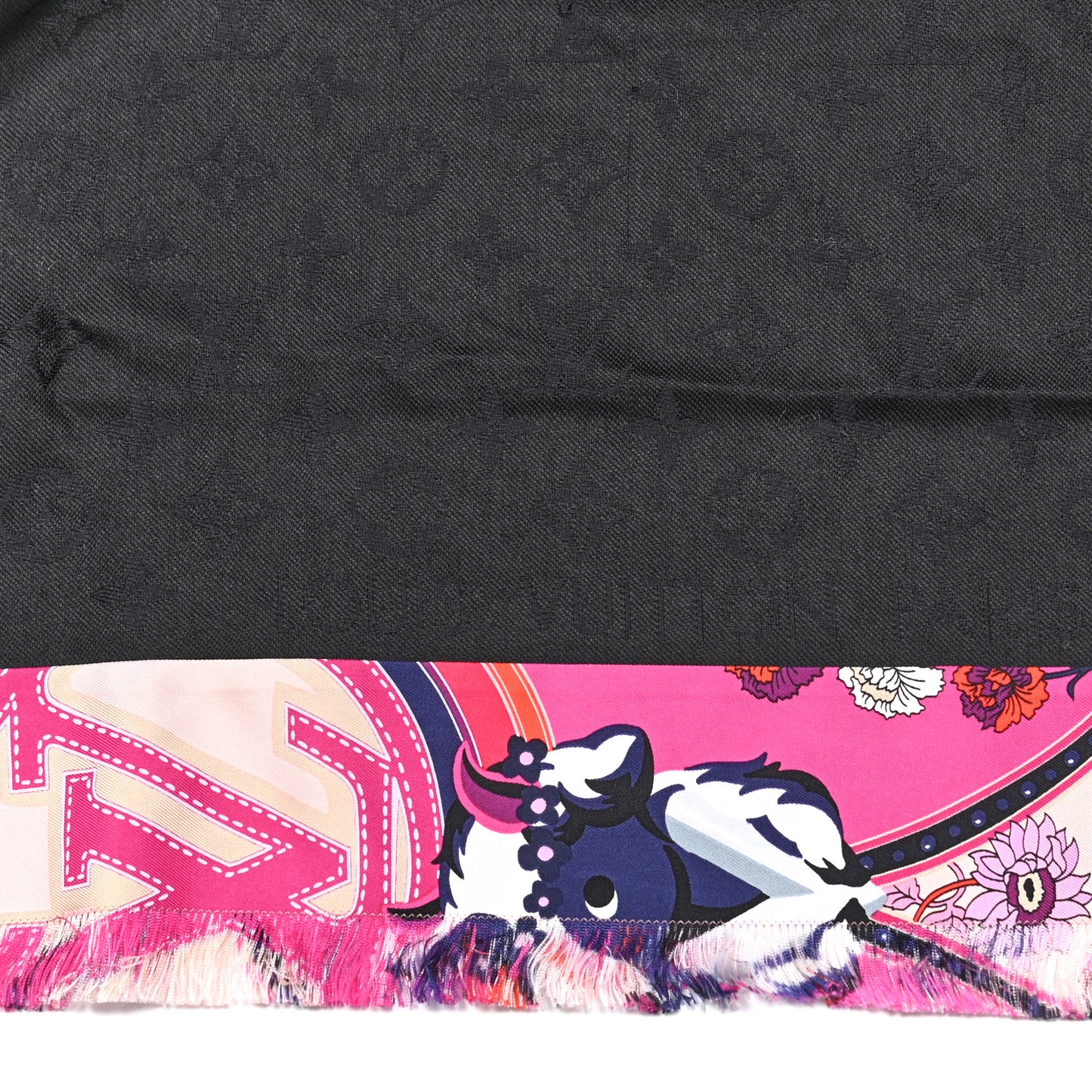 Wool Silk Be Mindful Monogram Shawl Magenta