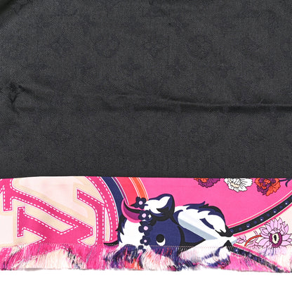 Louis Vuitton Wool Silk Be Mindful Monogram Shawl Magenta 2 of 5