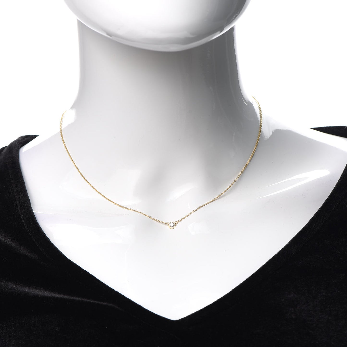 18K Yellow Gold Diamond .14ct Elsa Peretti Diamonds by the Yard Pendant Necklace