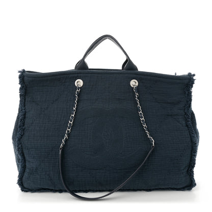 Chanel Canvas Extra Large Double Face Shopping Tote Dark Blue 1 of 10