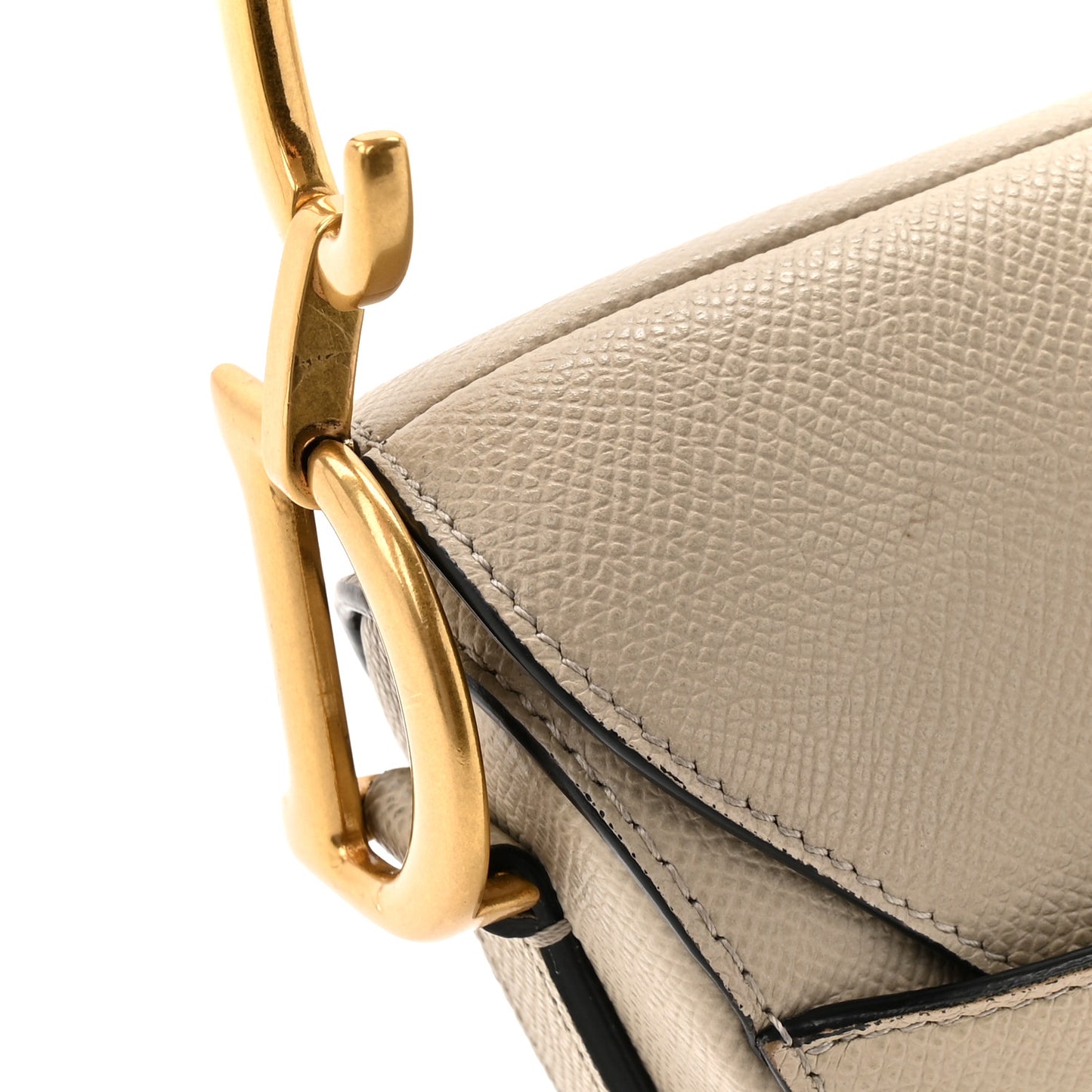 Grained Calfskin Saddle Bag With Strap Sable