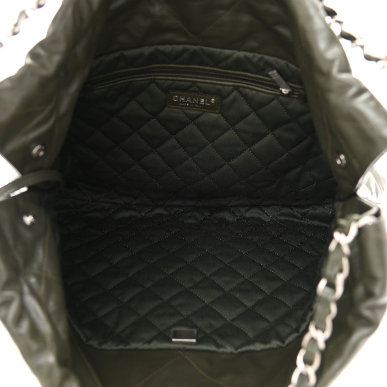 Chanel Shiny Calfskin Quilted Chanel 22 Khaki 13 of 13