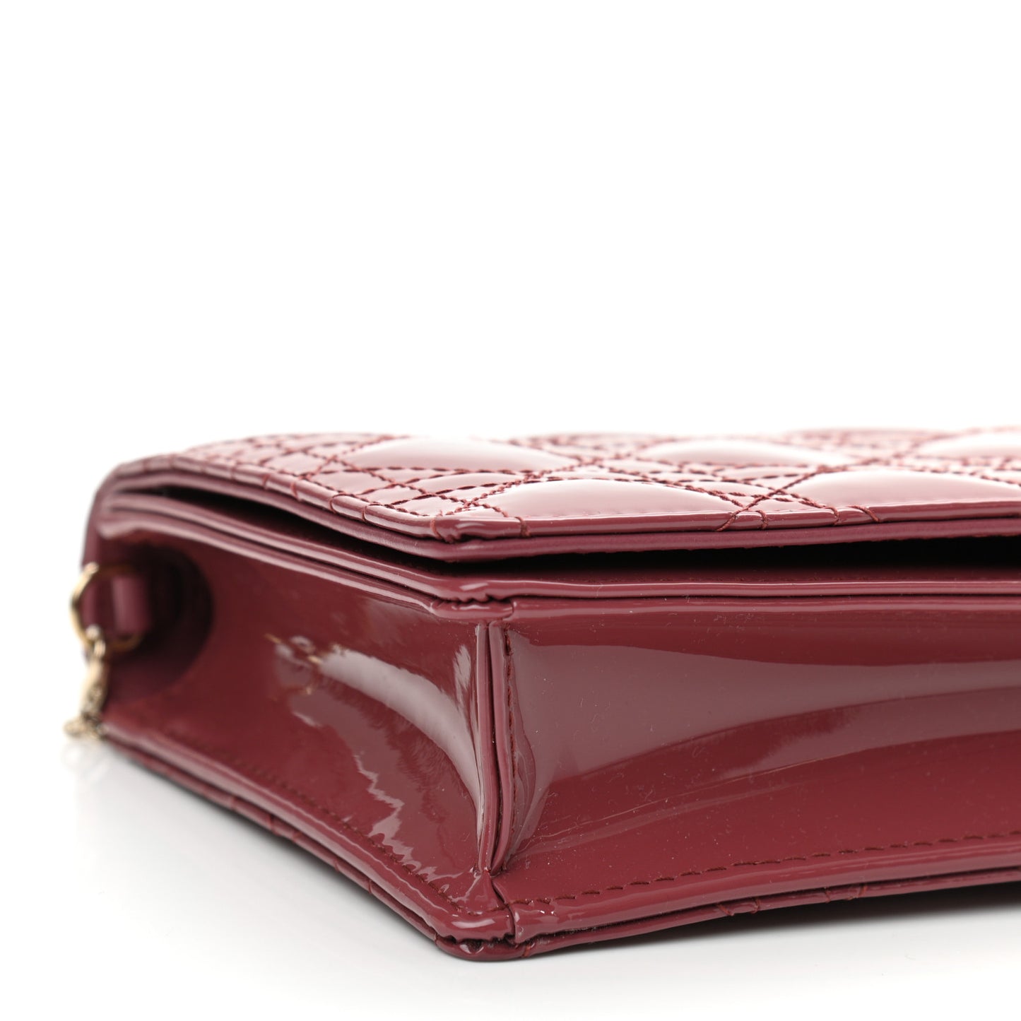 Patent Cannage Lady Dior Clutch Mallow Rose