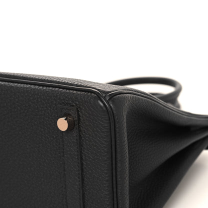 Hermes Togo Horseshoe Birkin 25 Black Bordeaux 12 of 12