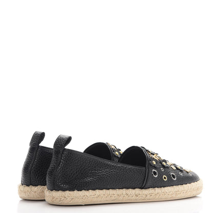 Louis Vuitton Calfskin Tropical Bloom Espadrille Flat 38.5 Black 4 of 8