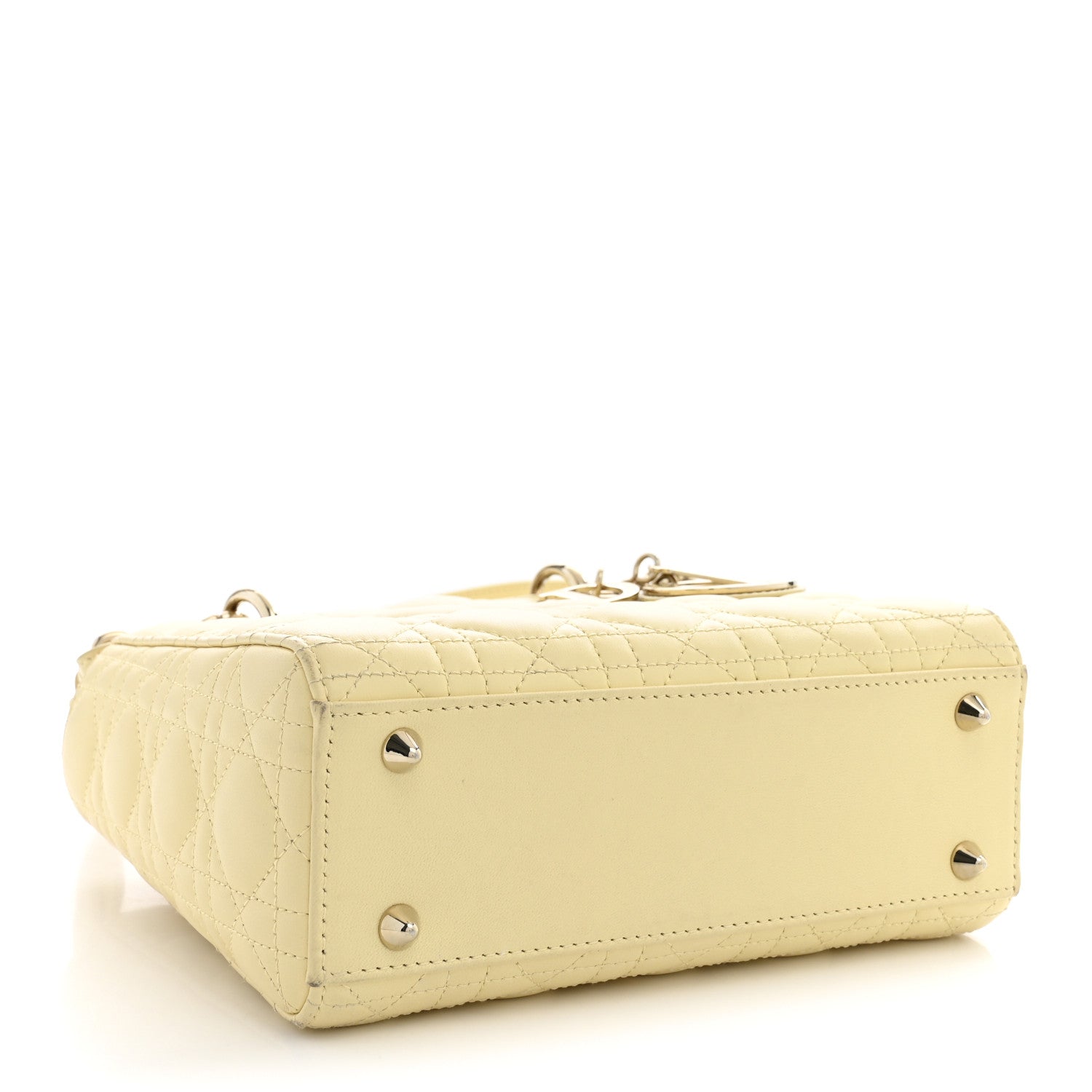 Christian Dior Lambskin Cannage Small My ABCDior Lady Dior Soft Yellow 4 of 16
