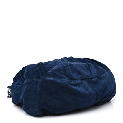 Gucci Suede Medium Icon Bit Shoulder Bag Blue 4 of 10