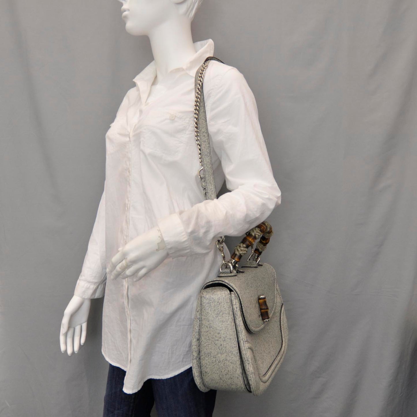 Leather New Bamboo Top Handle Bag