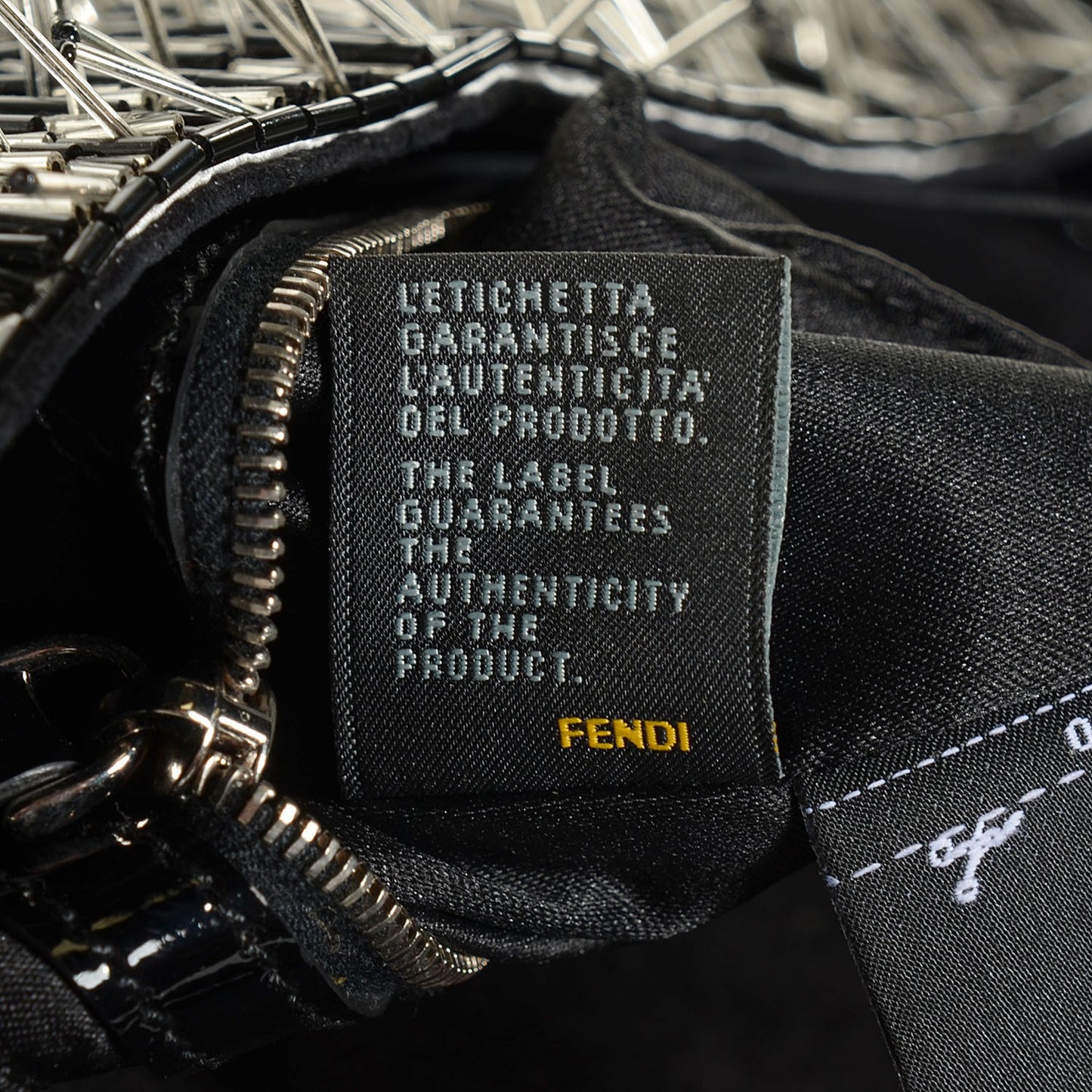 Beaded Spikes Baguette Gray Black