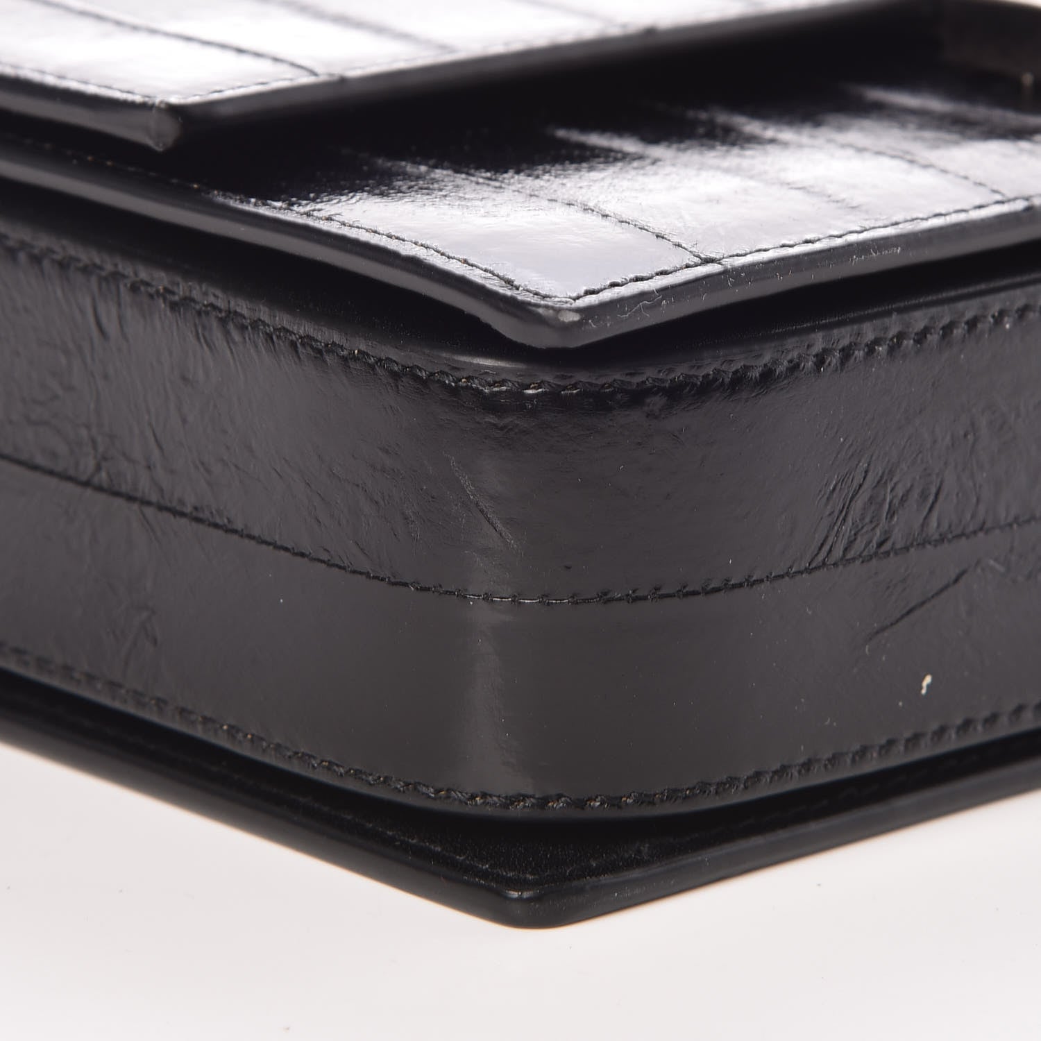 Saint Laurent Shiny Soft Calfskin Anguille Medium Bellechasse Black 8 of 10