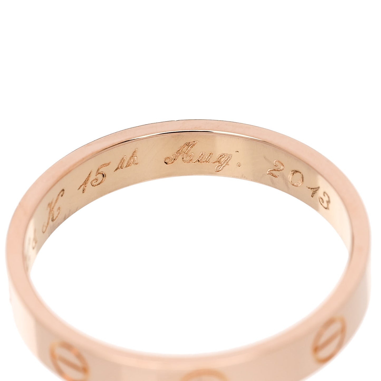 18K Pink Gold 3.5mm LOVE Wedding Band Ring 57 8