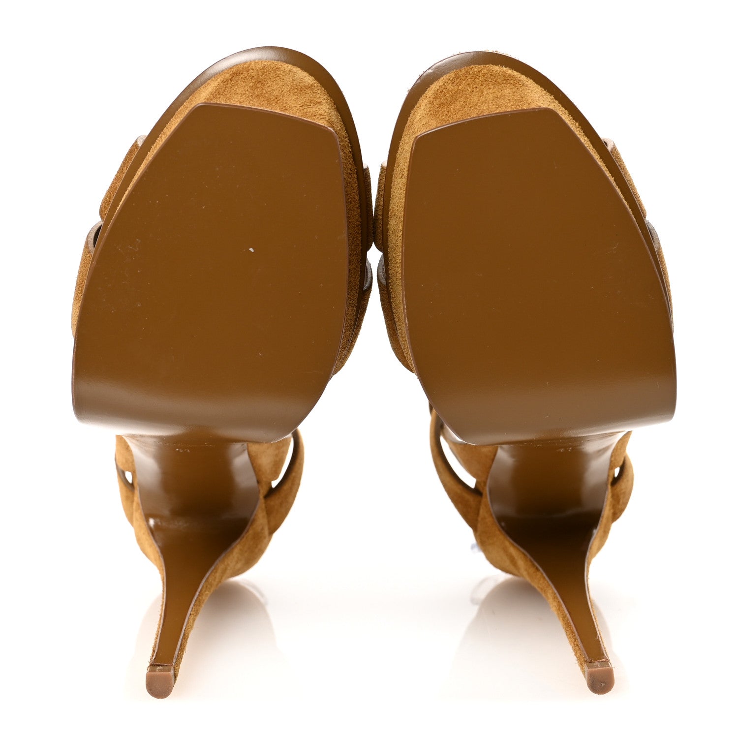 Saint Laurent Suede Tribute 105 Platform Sandals 41 Tan 6 of 9