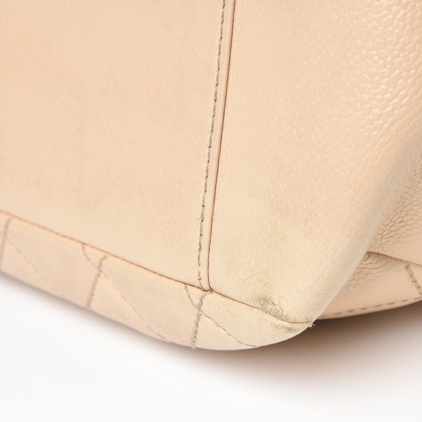 Caviar Quilted Grand Shopping Tote GST Beige