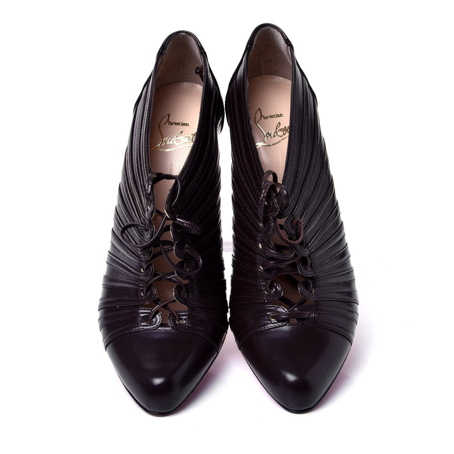 Christian Louboutin Calfskin Inverness Apollo 100 Booties 36 Brown 5 of 10