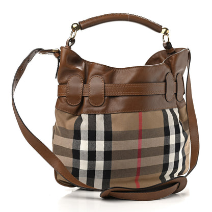 Burberry House Check Front Pocket Shoulder Bag Tan 3 of 12