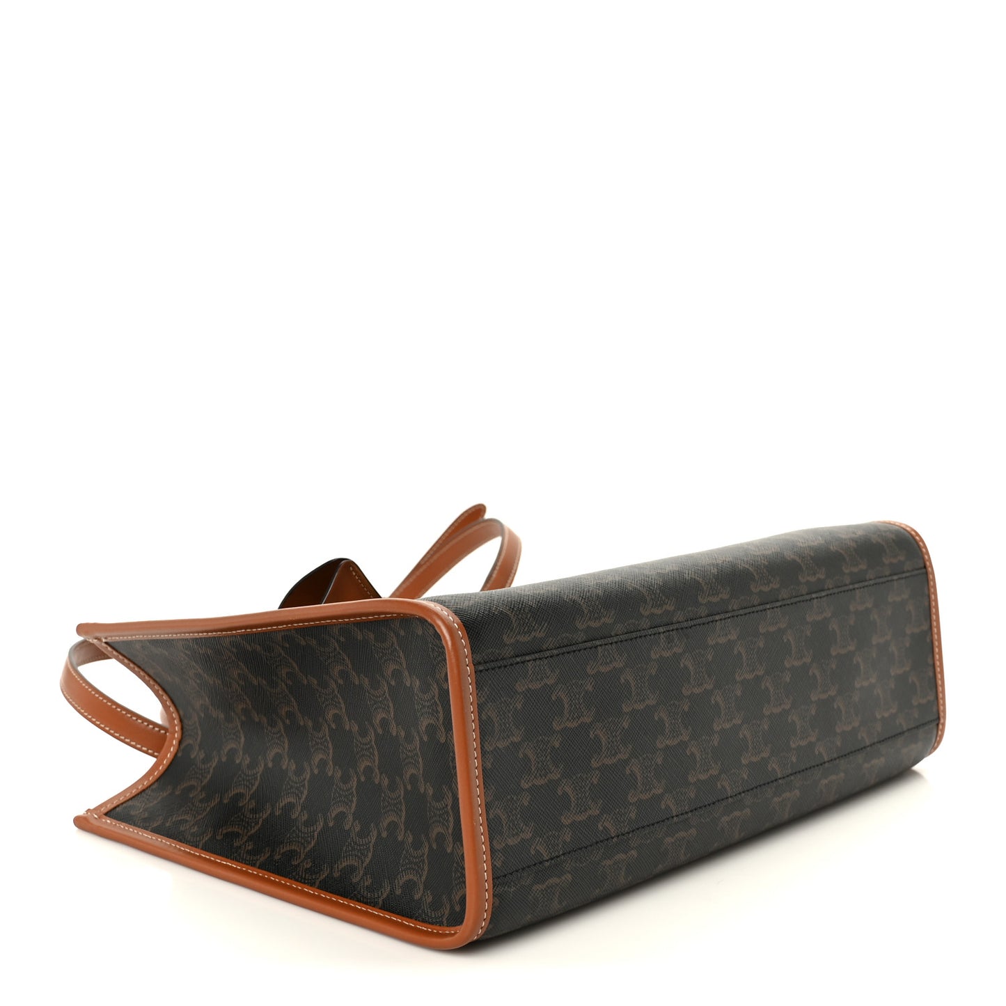 Triomphe Canvas Calfskin Mini Horizontal Cabas Tan