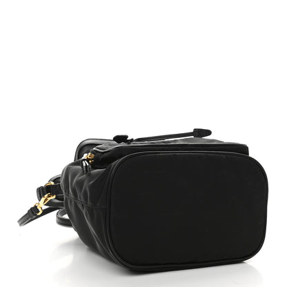Prada Saffiano Tessuto Nylon Mini Bucket Crossbody Bag Black 3 of 8