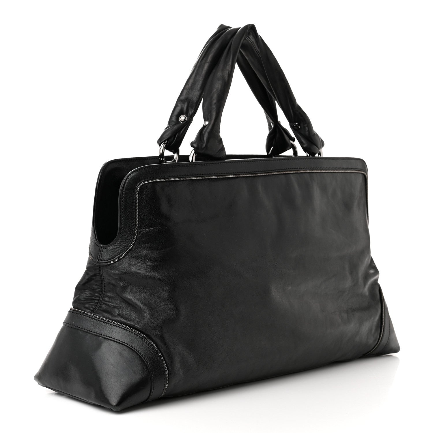 Chanel Lambskin East West Soho Shopper Black 3 of 15