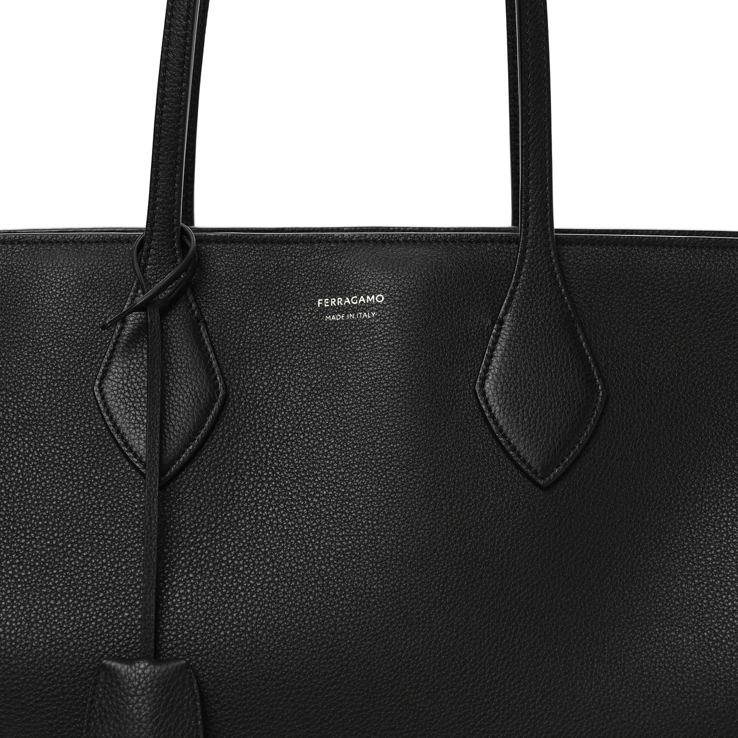 Grained Calfskin Large Star Tote Black