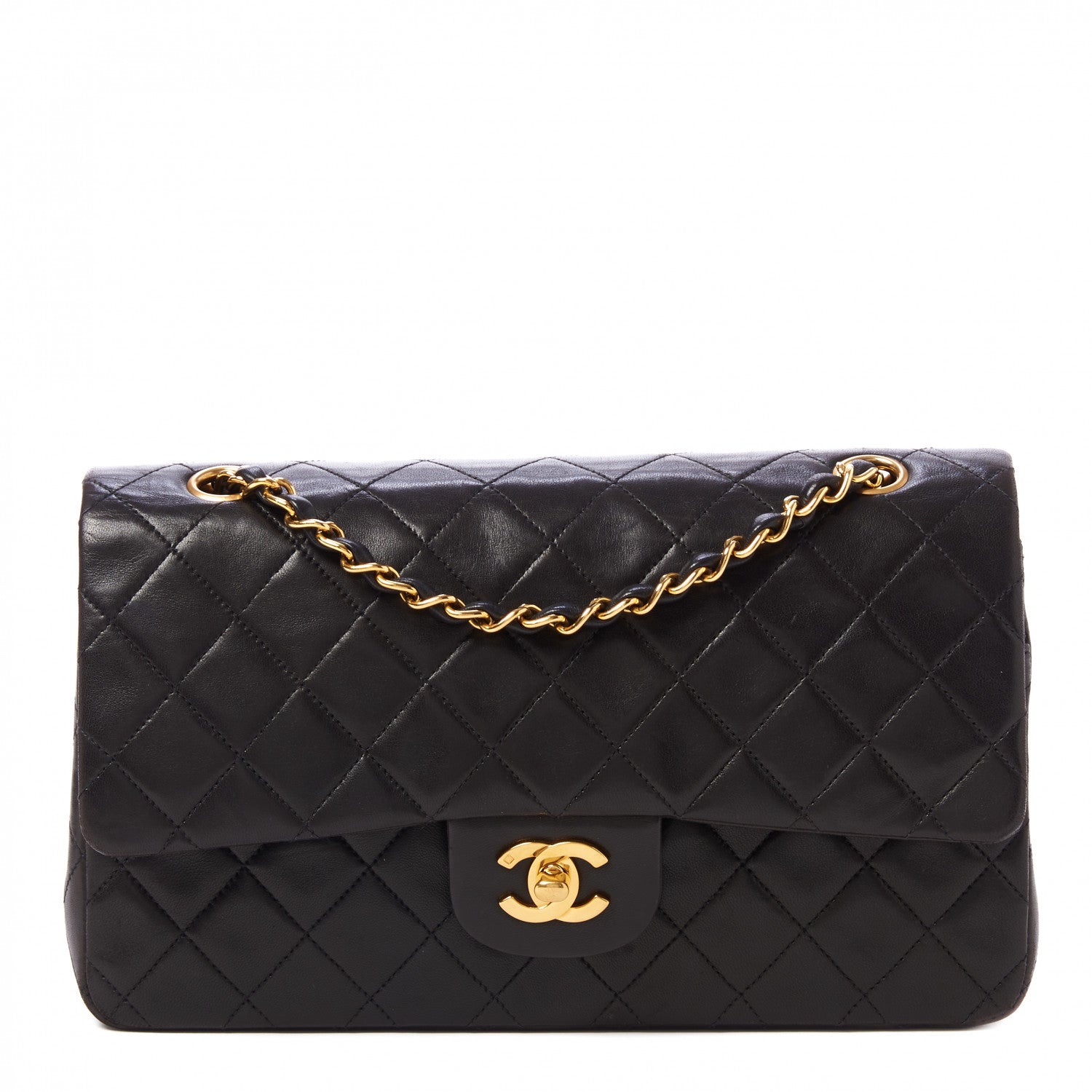 Chanel Lambskin Quilted Medium Double Flap Black 1 of 10
