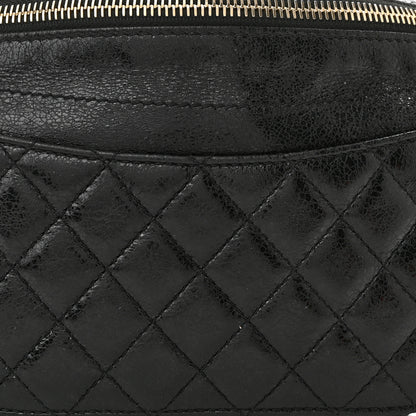 Chanel Crumpled Glazed Lambskin Quilted Waist Bag Fanny Pack Black 8 of 11